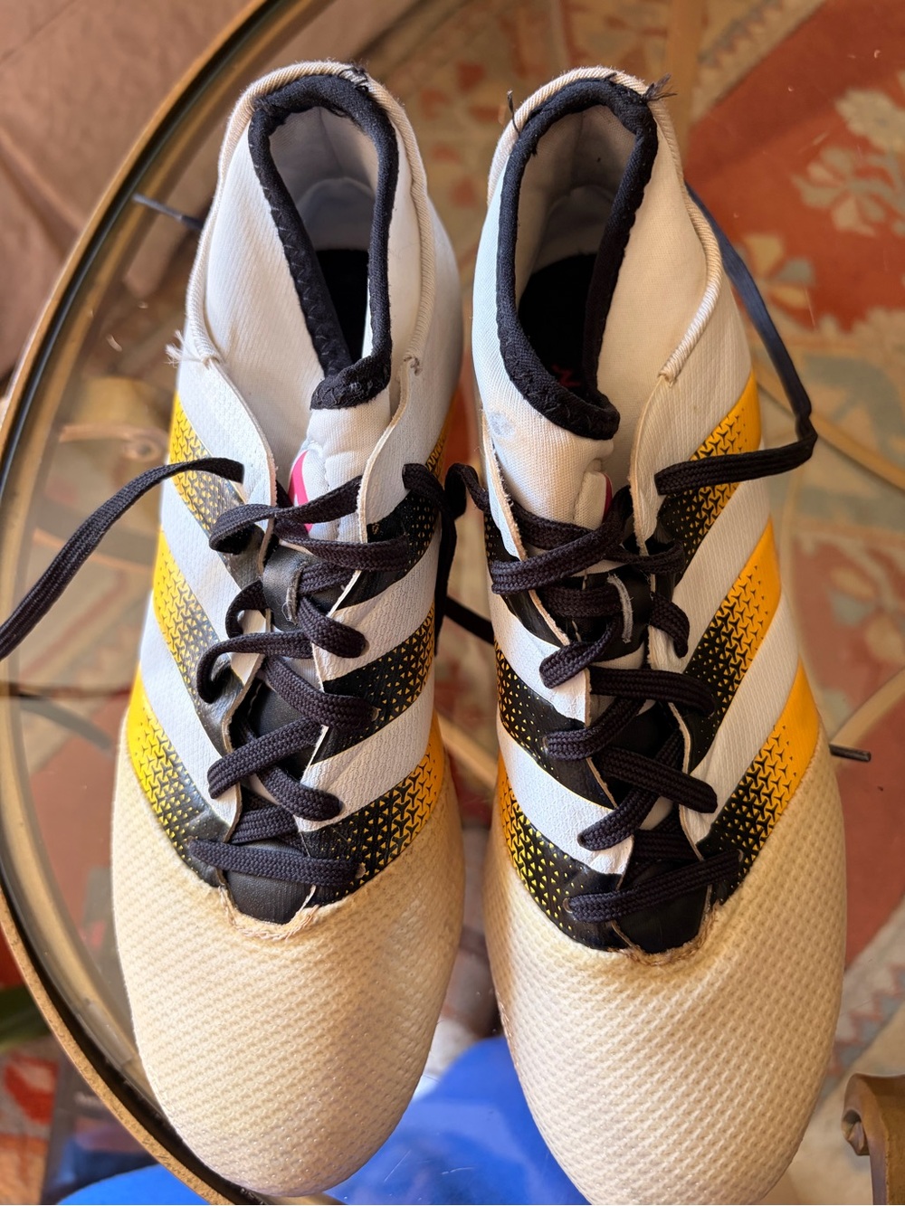 adidas White Yellow and Black Women's Athletic Shoes